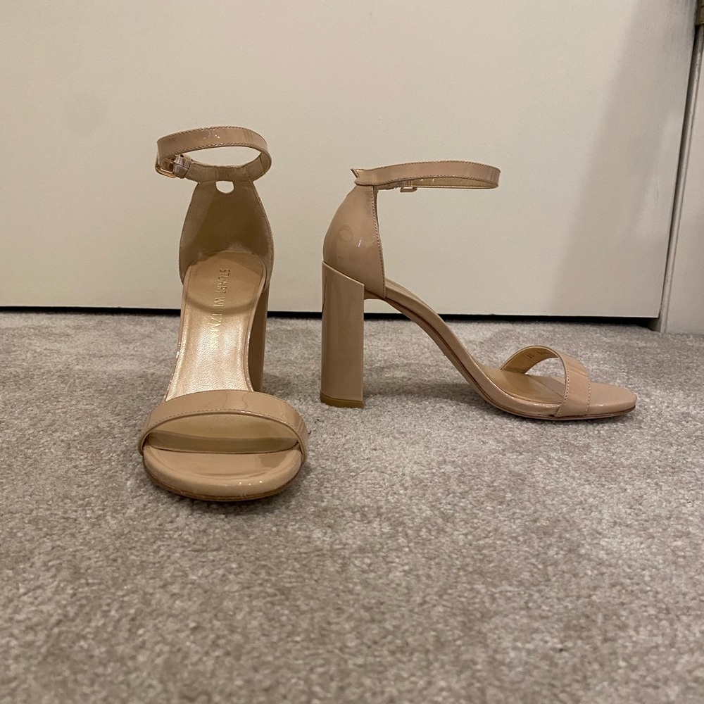 Stuart Weitzman Tan Ankle Strap Heels